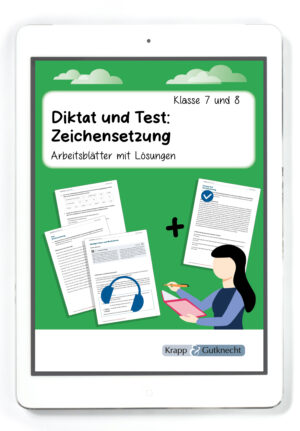 Diktat und Test: Zeichensetzung – Arbeitsblätter mit Lösungen